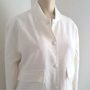 Never worn Jason Wu linen bomber jacket in bright cream